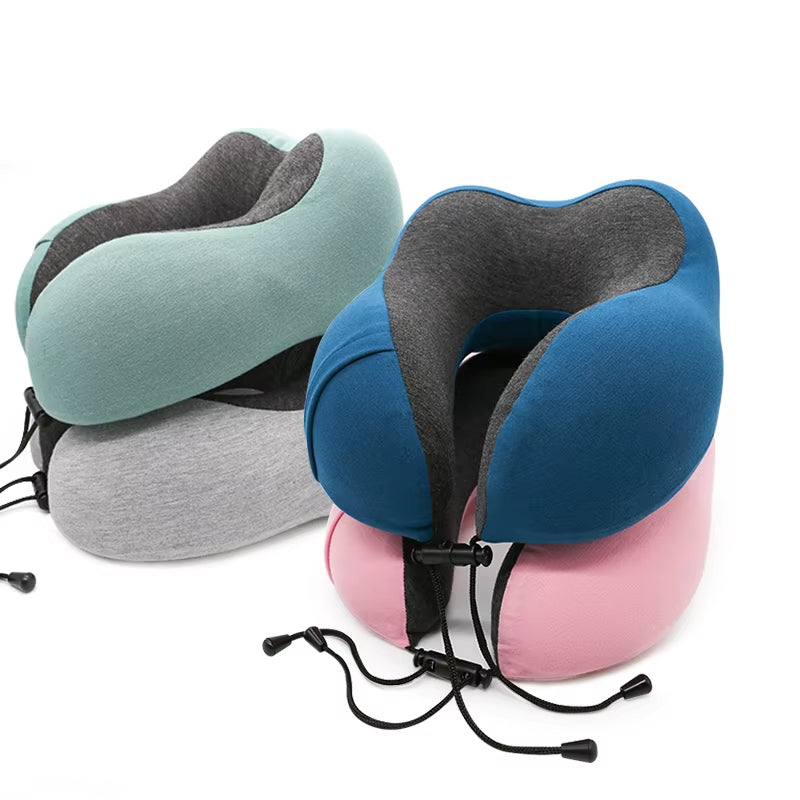 U-Shape Travel Pillow Memory Foam Car and Airplane Accessory Comfortable Neck Support for On-The-Go Relaxation