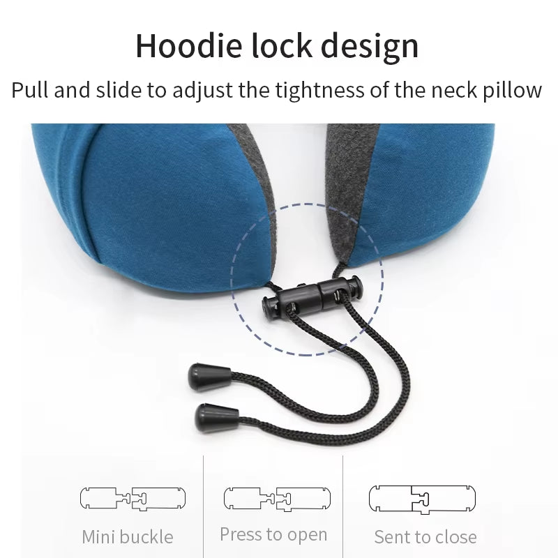 U-Shape Travel Pillow Memory Foam Car and Airplane Accessory Comfortable Neck Support for On-The-Go Relaxation