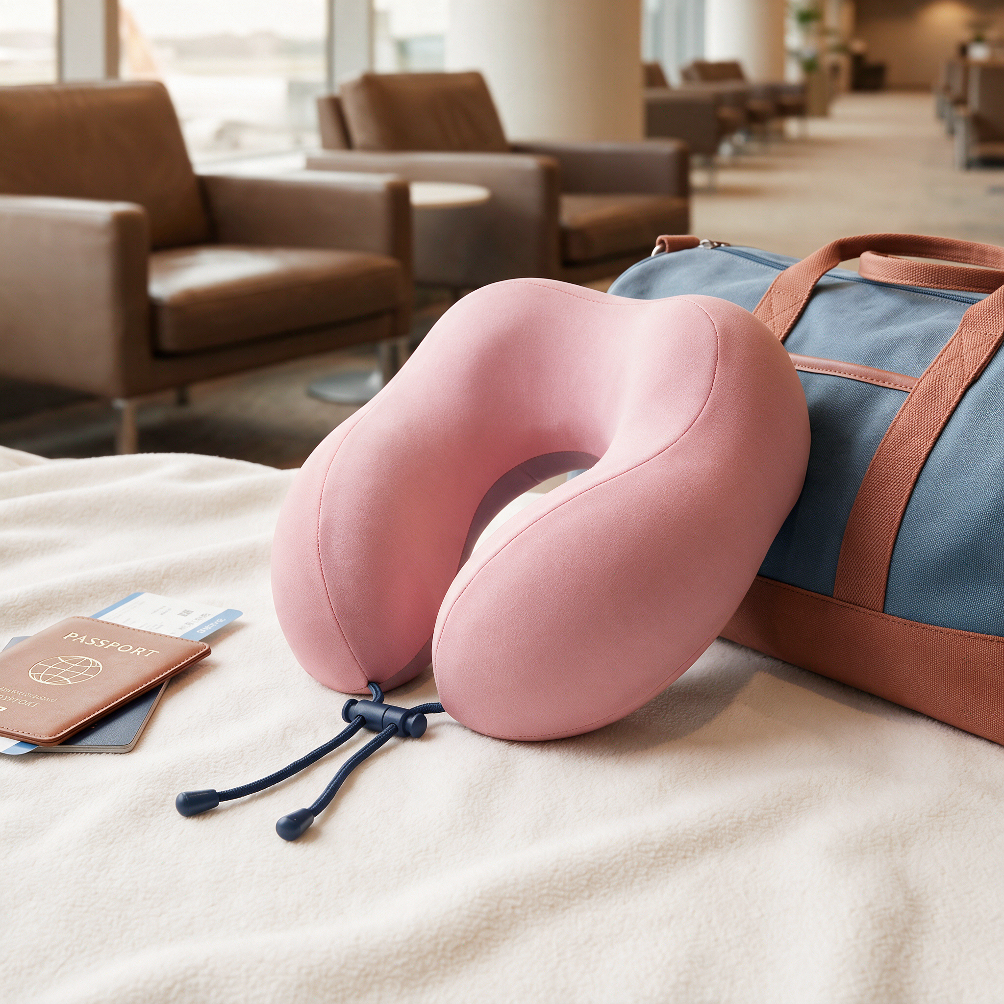 Oreiller de voyage Statura, coloris rose